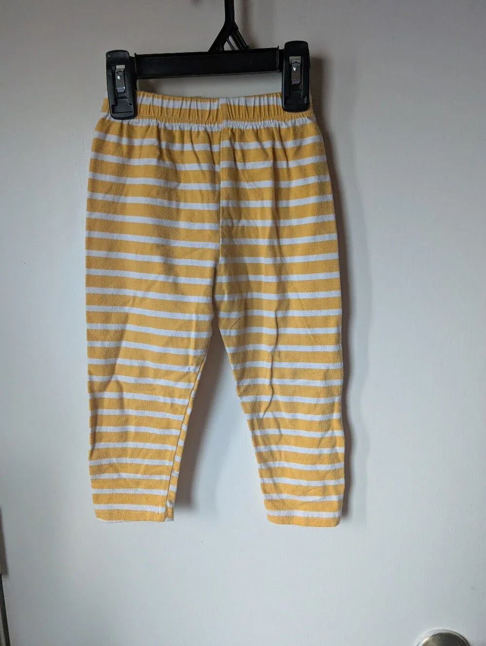 Kids 2-3t Yellow and White Striped Loose Leggings